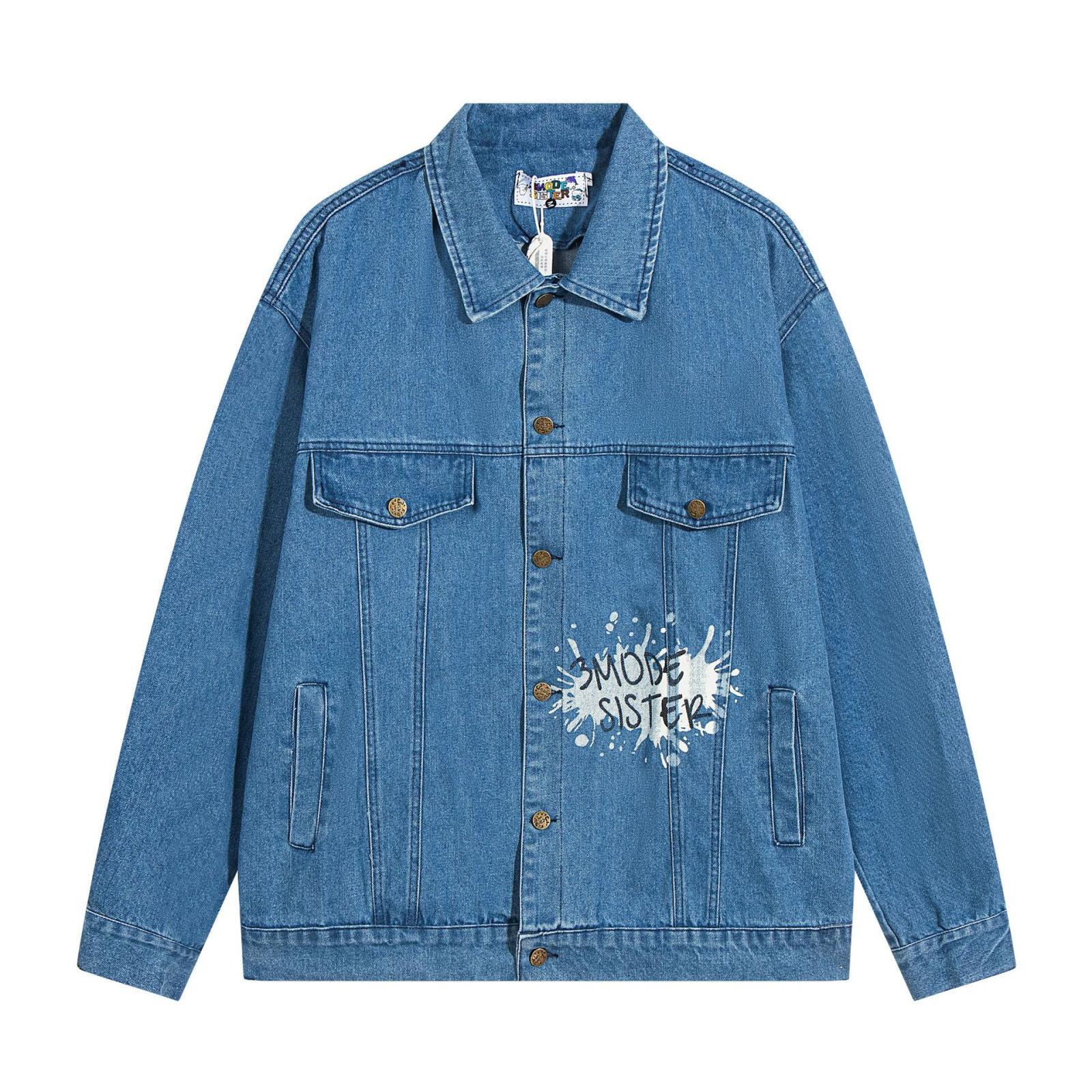 3MODE SISTERMickey Mouse graphic paint graffiti denim jacket G