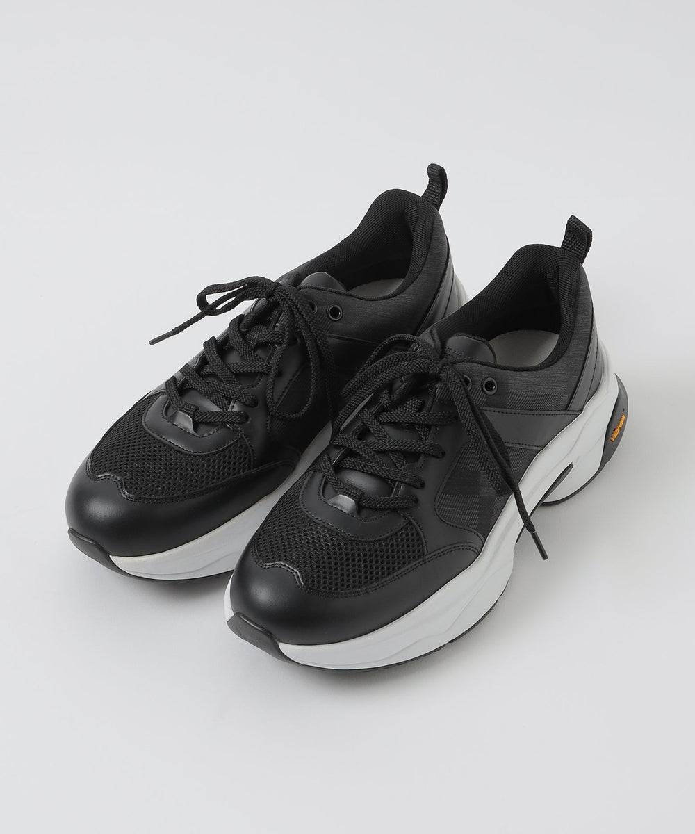 BLACK lab.】シャドークレストブリッジチェックビブラムスニーカー