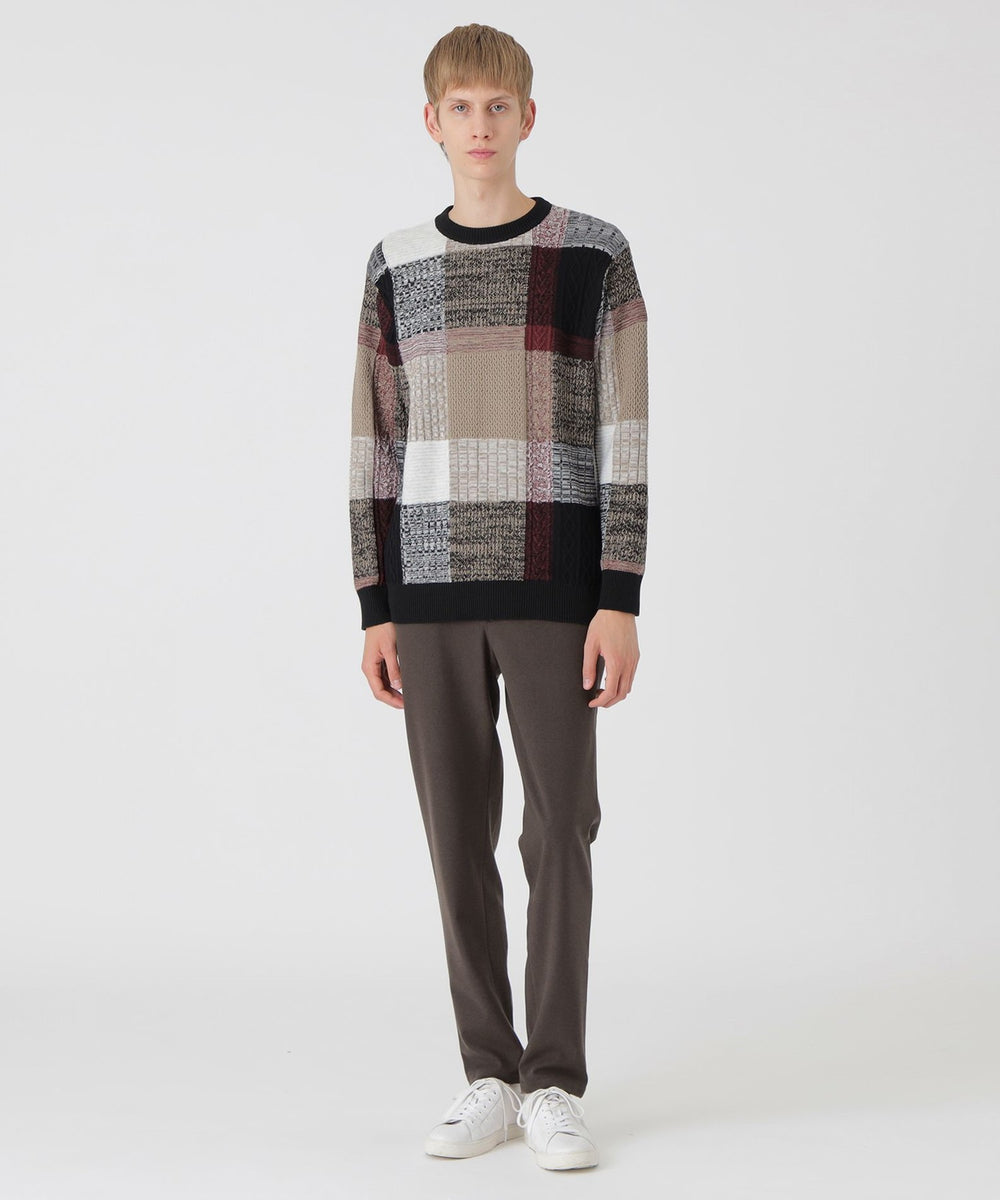 テクスチャーミックスクレストブリッジチェックニット（ニットウェア