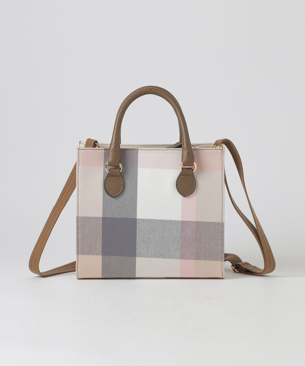 クレストブリッジチェックキャンバススクエアミニトート（バッグ