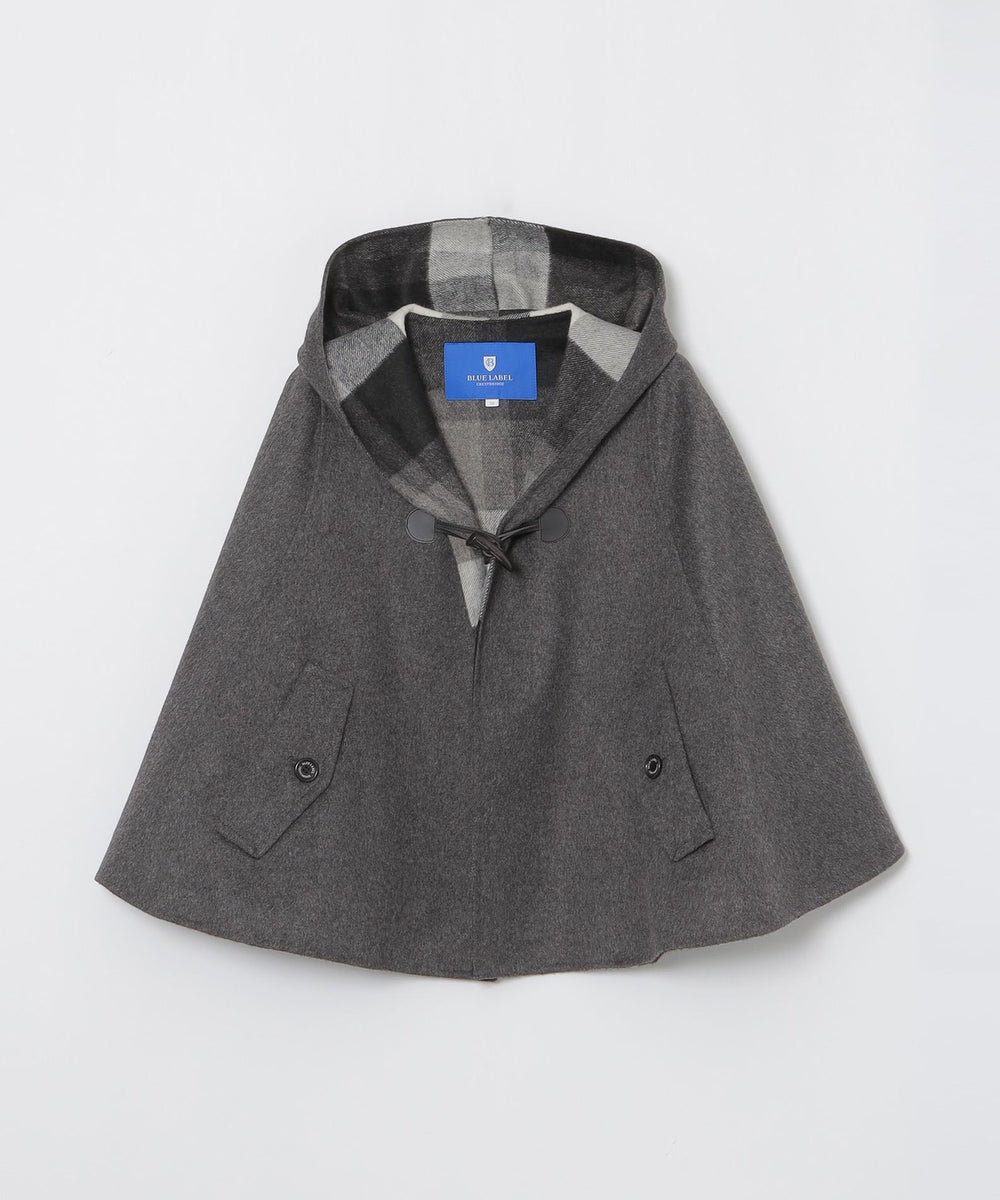 取扱店舗限定】クレストブリッジチェックリバーポリウールケープコート