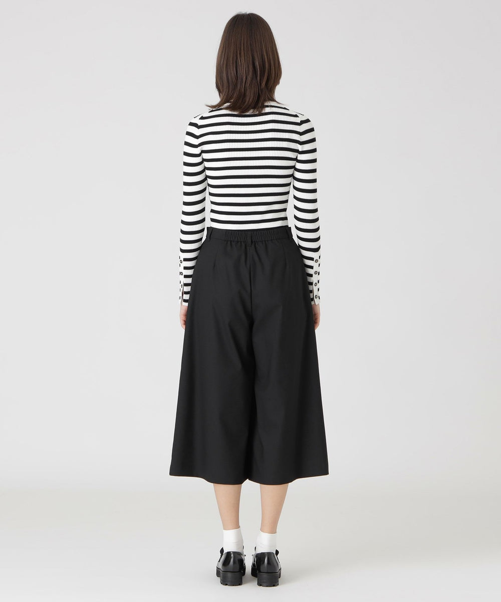 CRESCENT DUO ガウチョパンツ ブラック ストレッチ CRESCENT DUO