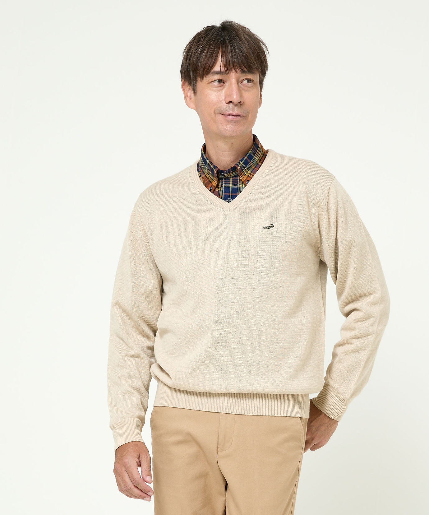 メンズ 10ゲージVネックセーター【洗濯機洗いOK】通販 [1603-06581