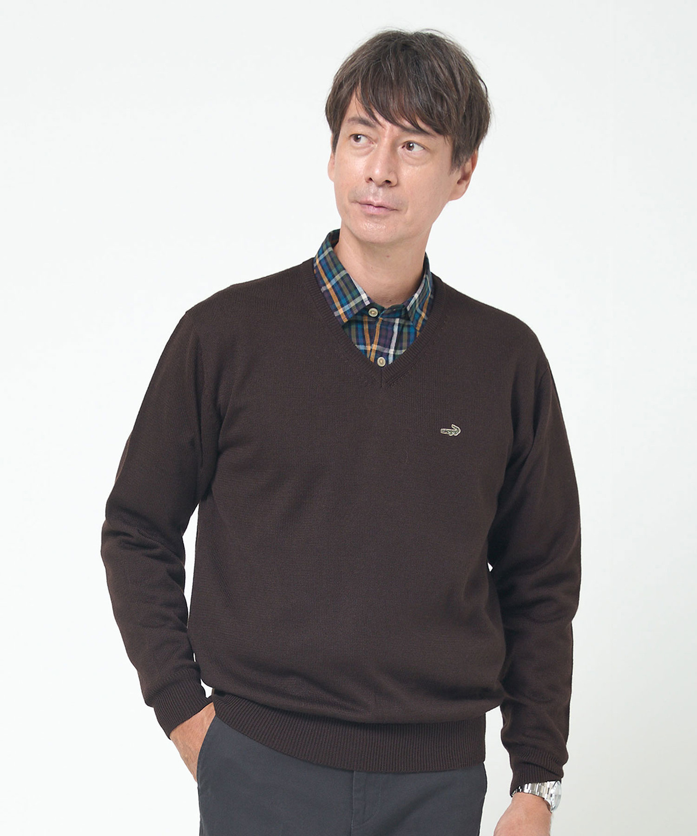 メンズ 10ゲージVネックセーター【洗濯機洗いOK】通販 [1603-06581