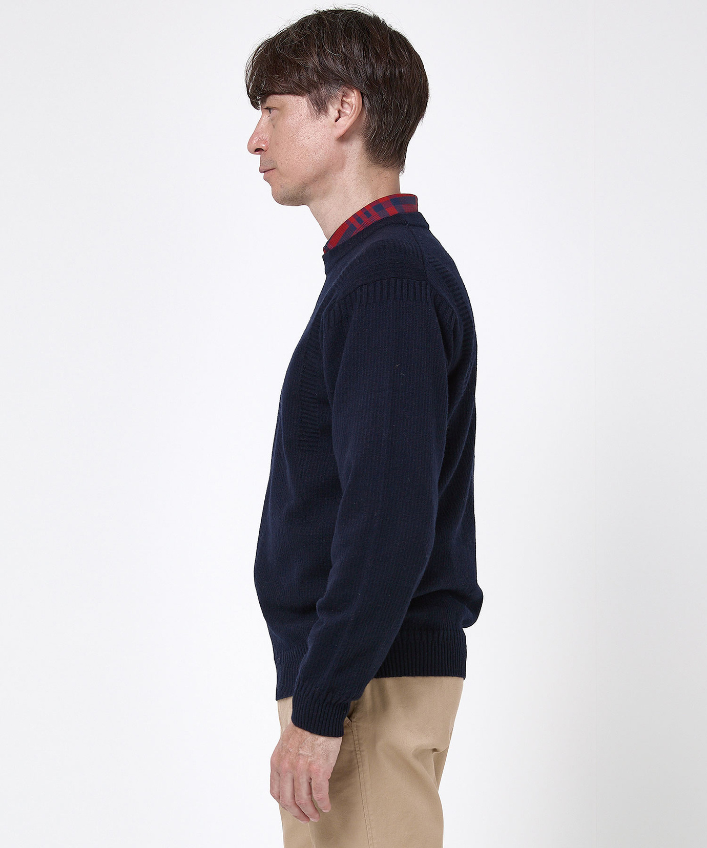 メンズ ウールブレンド ガンジー ニット【手洗いOK】通販 [1603-58305