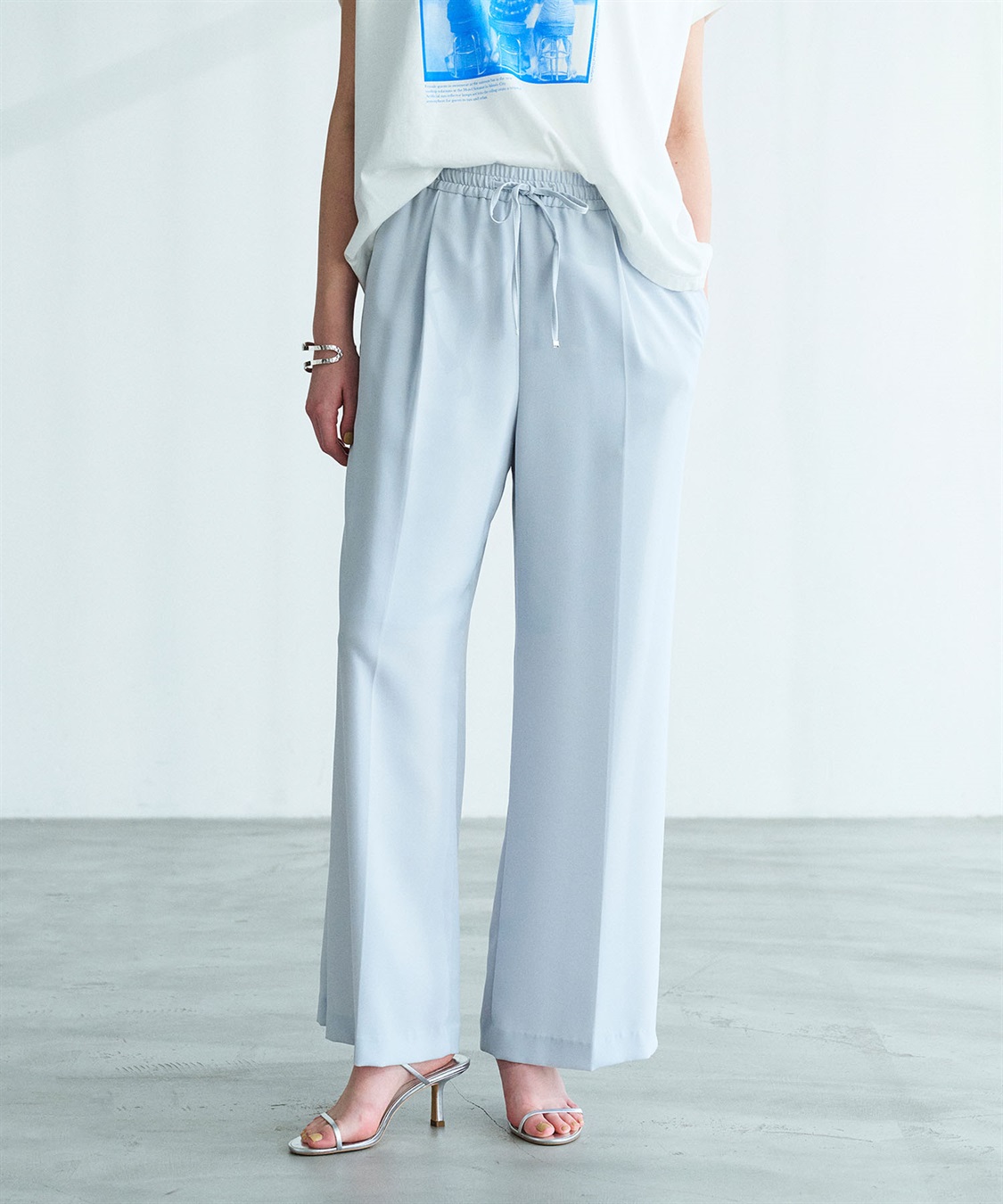 バックサテンストレッチイージーパンツ N.O.R.C｜クロスプラス公式通販