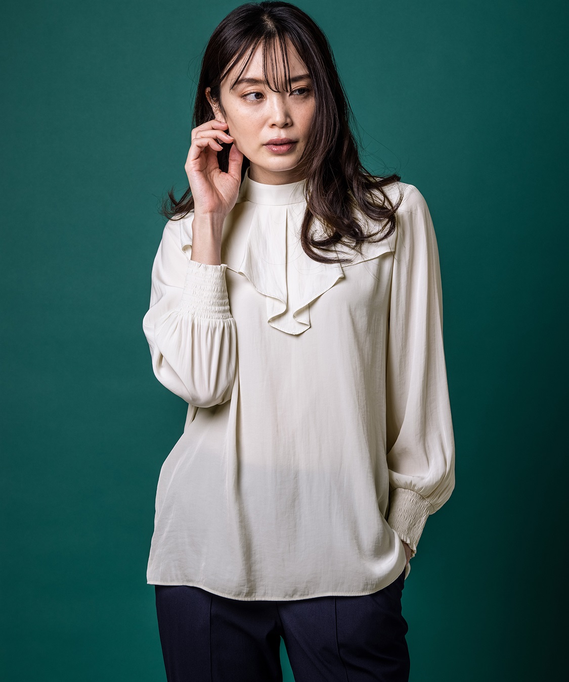 ヴィンテージサテンブラウス A/C DESIGN BY ALPHA CUBIC｜クロスプラス