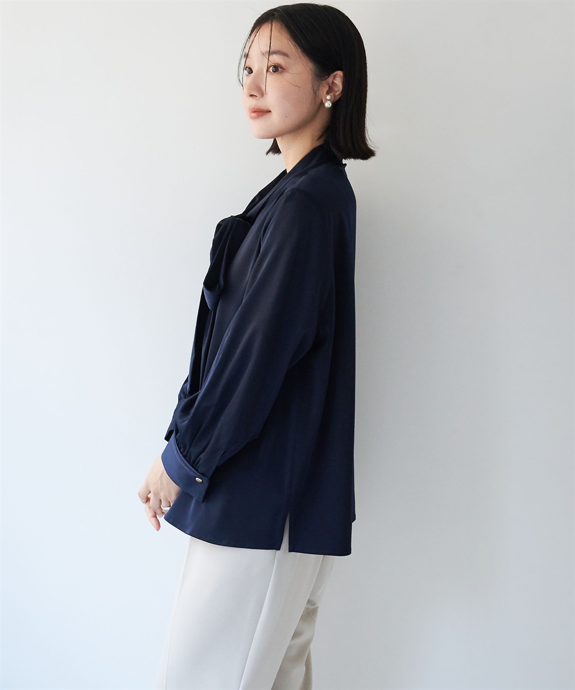 anyfee/大きいサイズ】BIGボウタイブラウス《セレモニー/オケージョン