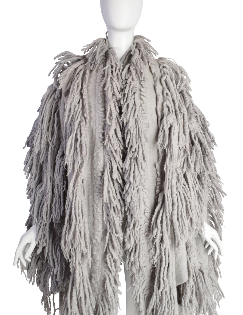 Issey Miyake Vintage AW1985 Phenomenal Grey Shaggy Fringe Knit