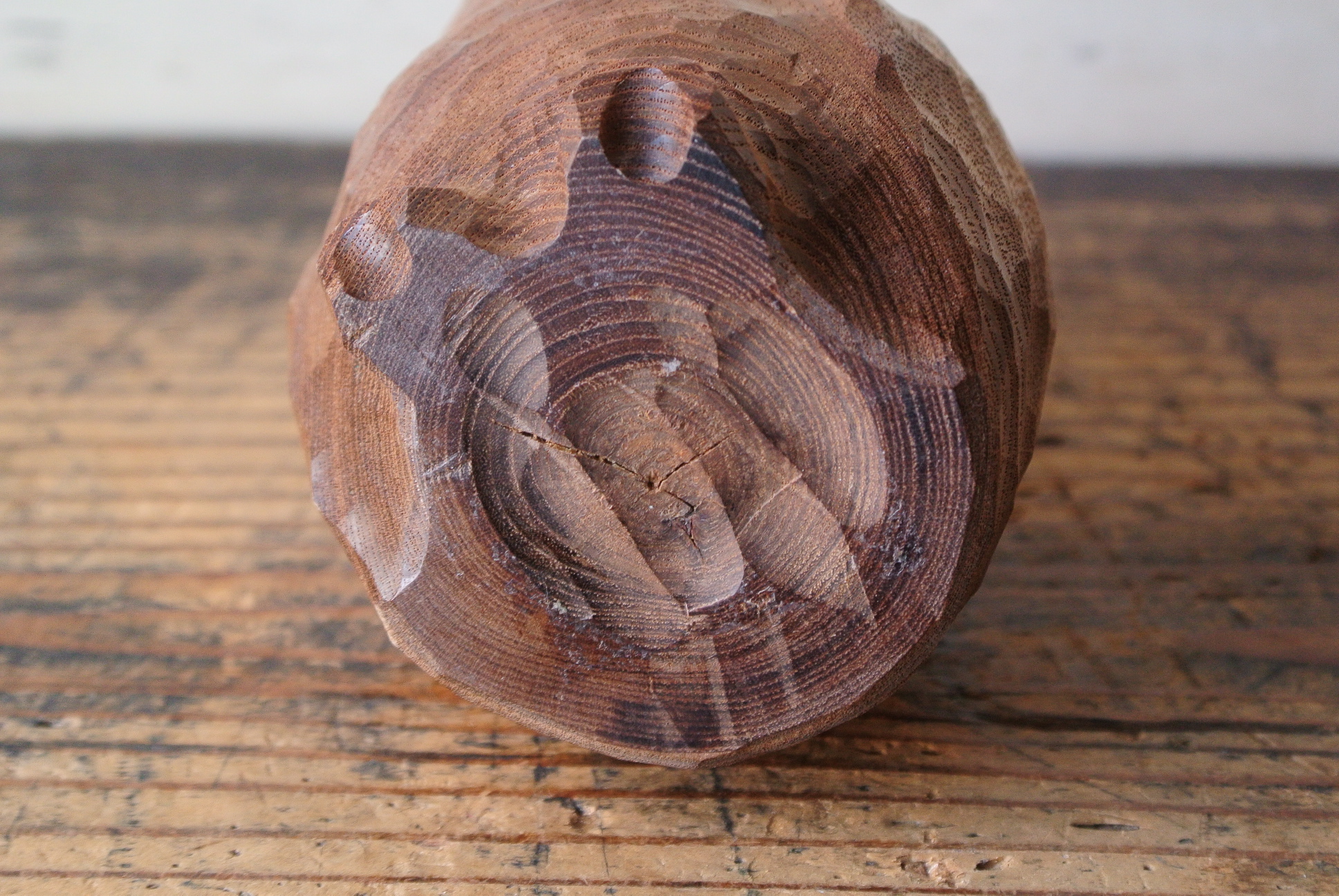 三好純男 作「ふくろう」木彫 - アンティーク雑貨・古道具の札幌