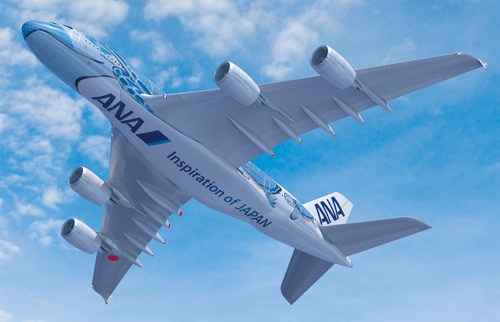 NH20162 1：200 A380 JA381A FLYING HONU ANAブルー完成品（WiFi