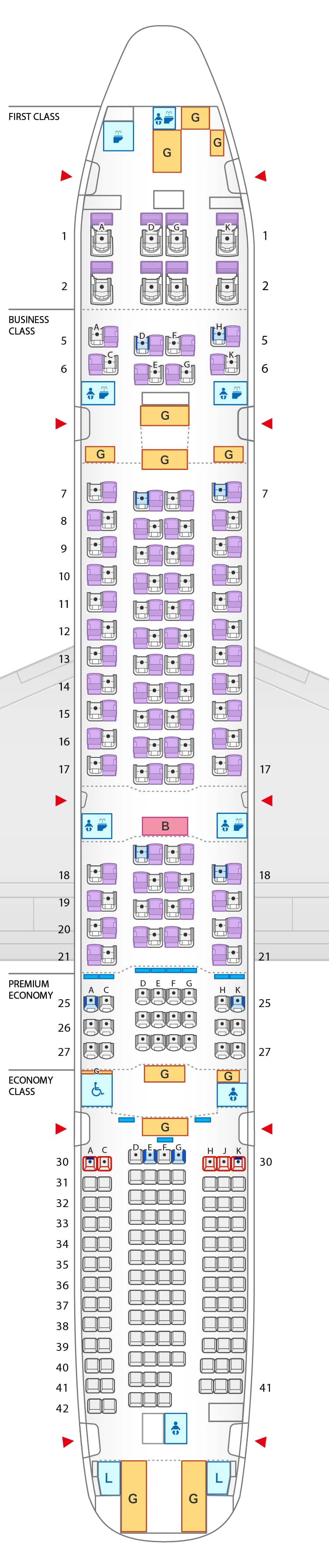 ボーイング777-300ER（77W）|機種・シートマップ（座席）|国際線|ANA