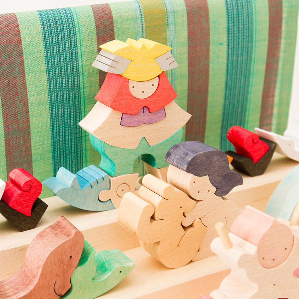 里山円武者三段飾り（垂幕：緑）【小黒三郎の五月人形】【KK240