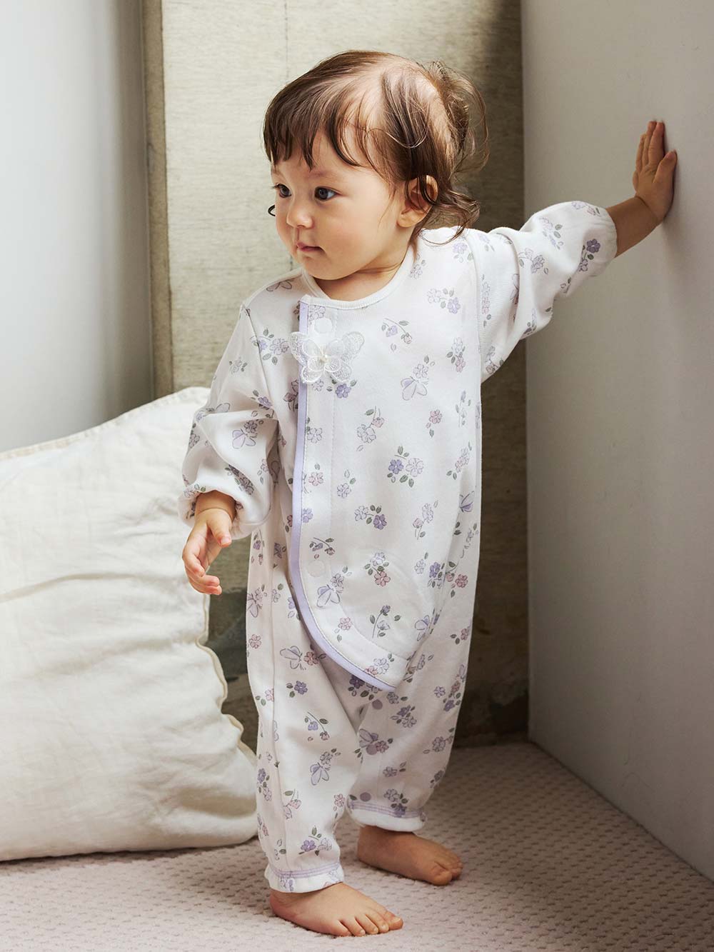 mocmof】花柄かんたんロンパース | ロンパース・カバーオール(品番