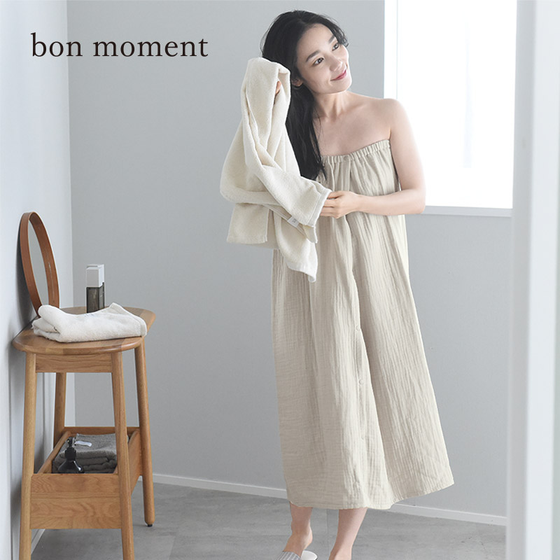 bon moment かさばらない 4重ガーゼ ラップタオル／ボンモマン