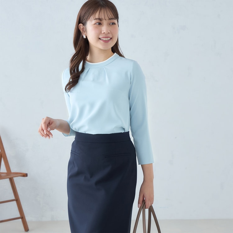 WEB限定カラーあり】七分袖 2WAYラッフルタイブラウス【AOKI公式通販】