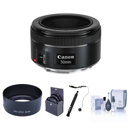 Canon EF 50mm f/1.8 STM Lens, Bundle with Included Value 0570C002 K