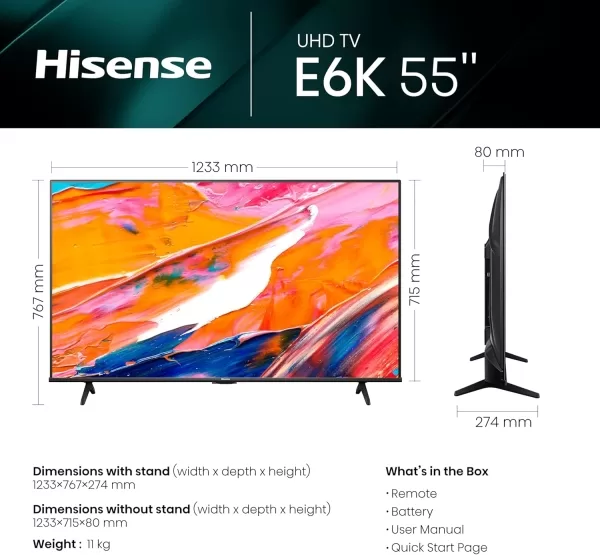 HISENSE 55 Inch 4K UHD Smart TV | Affi Shopping