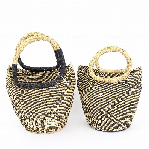 アフリカンスクエアー / ボルガバスケット ナチュラル丸底 ニケ