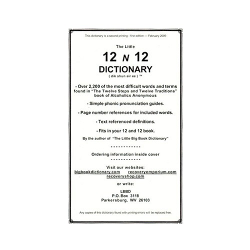 Little 12 n 12 Dictionary - Alcoholics Anonymous Cleveland