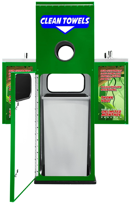 Chemical Pump and Towel Station by ABC Wash Systems.