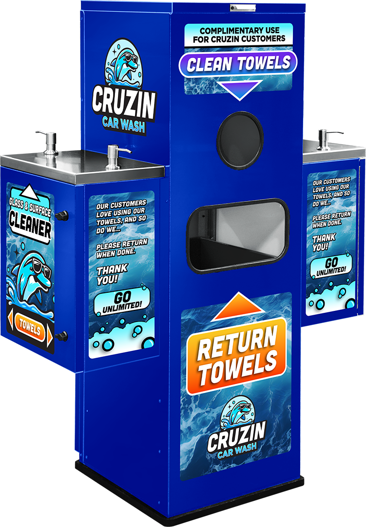 Chemical Pump and Towel Station by ABC Wash Systems.