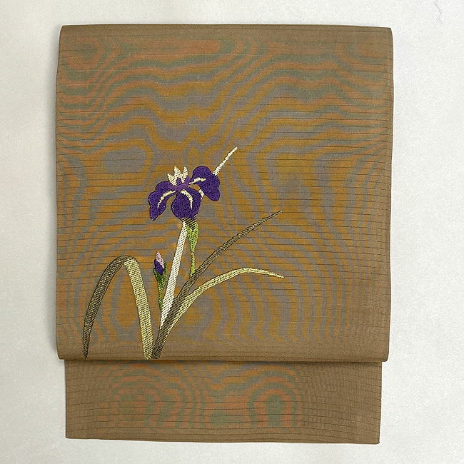 菖蒲の絽刺し名古屋帯 60,000円(税込)帯24-06-03 | アンティーク着物の