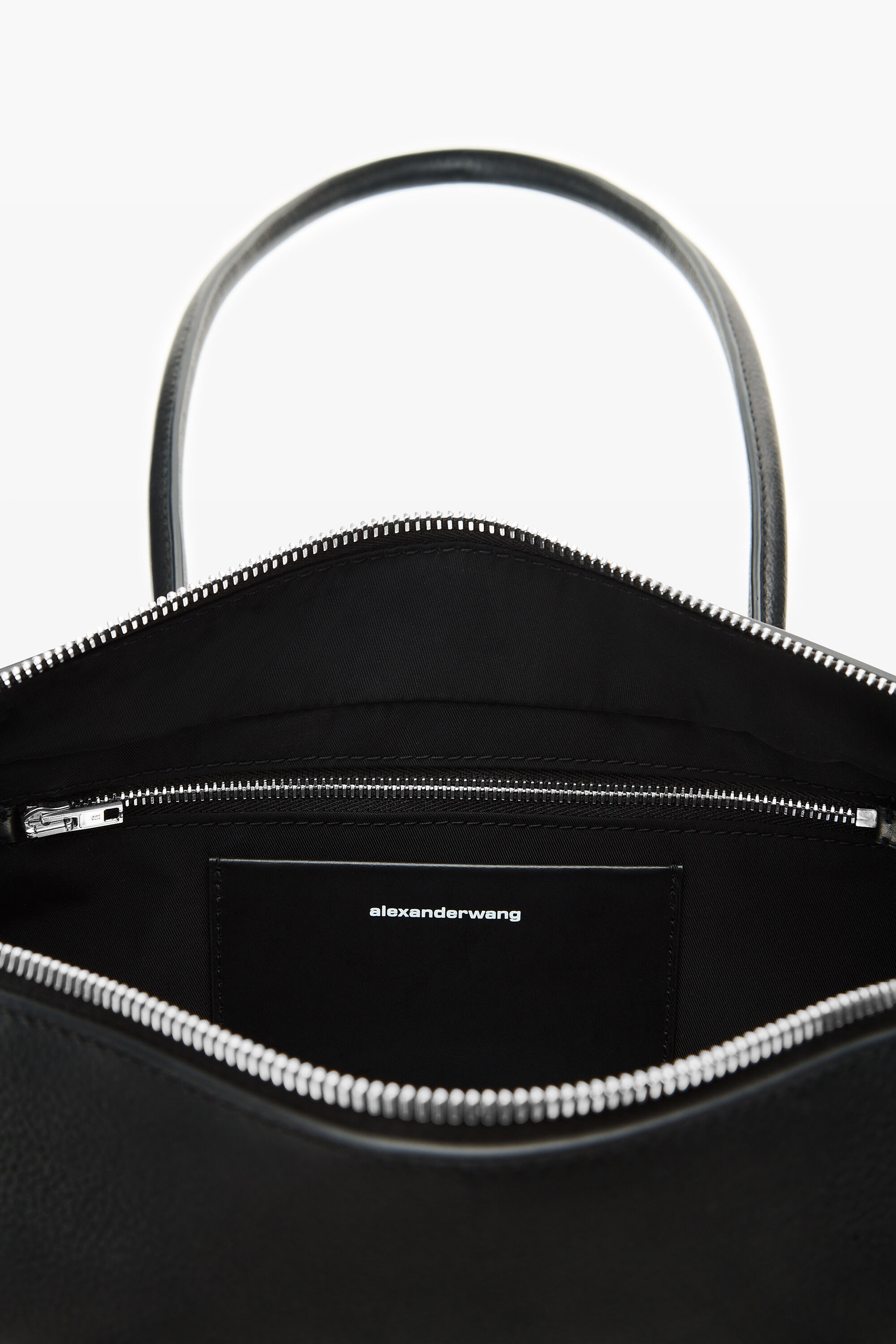 Black leather Roux Medium Shoulder Bag in BLACK | alexanderwang®