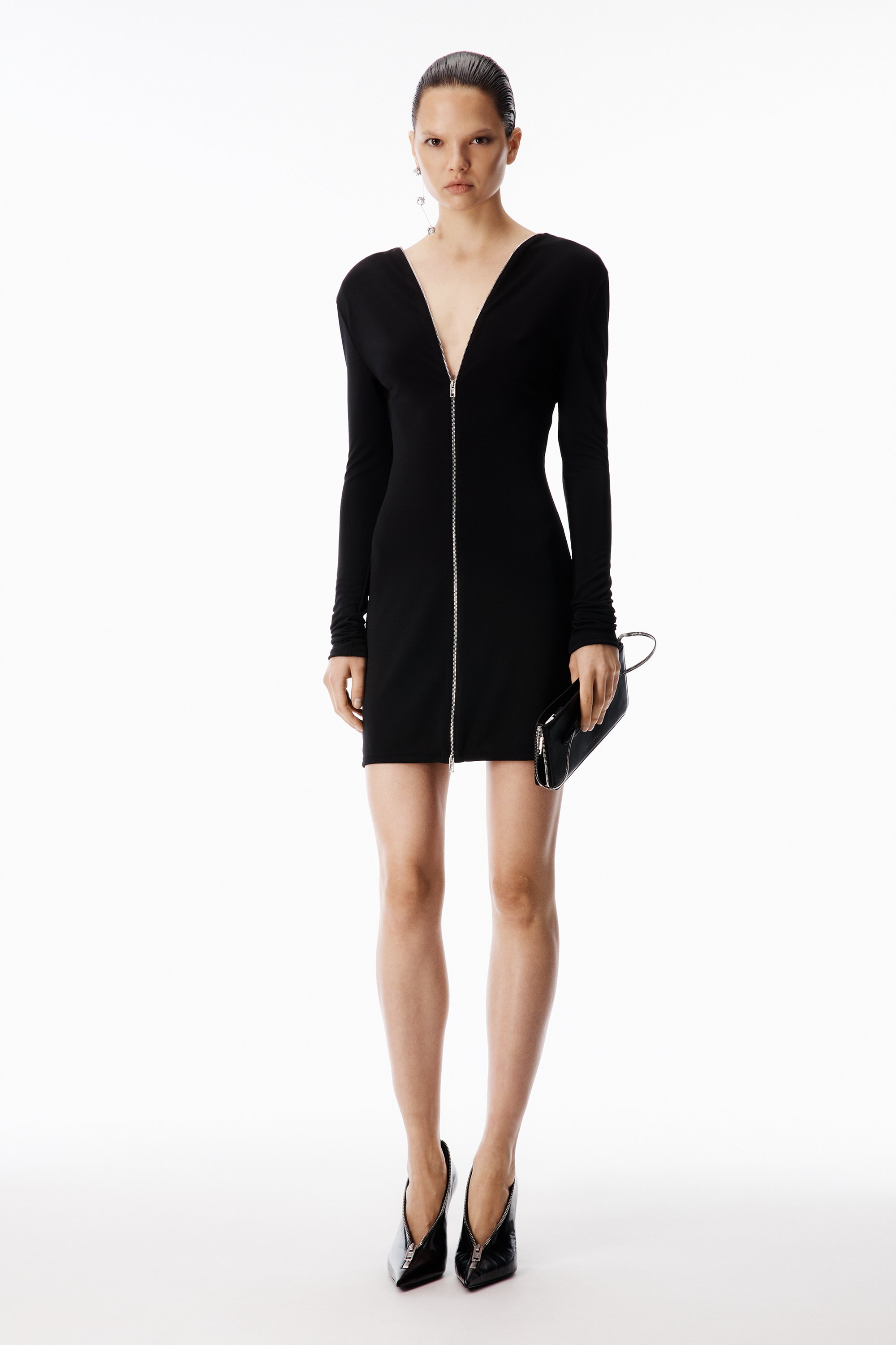 alexanderwang アレキサンダーワング Zipper Mini Dress BLACK
