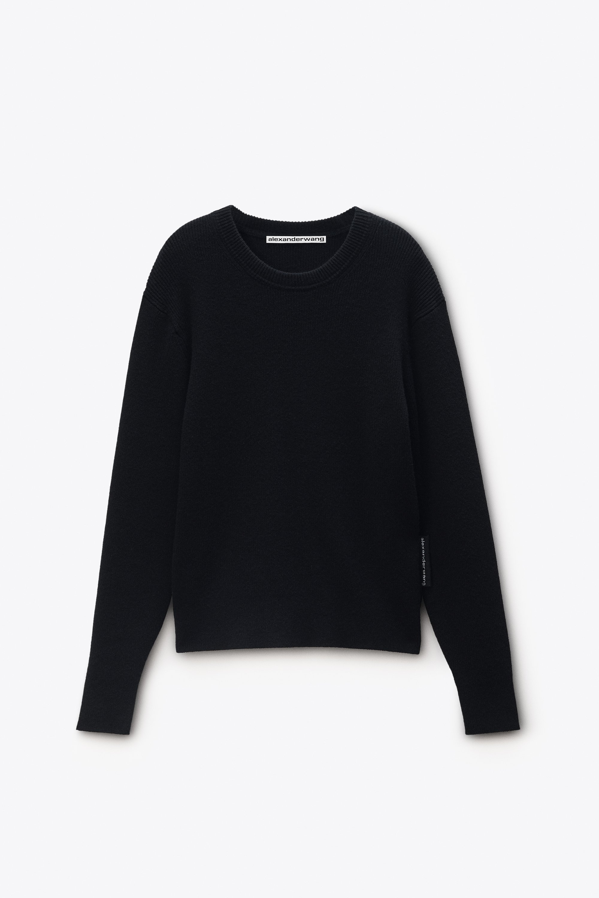 Wool Crewneck Pullover in BLACK | alexanderwang®