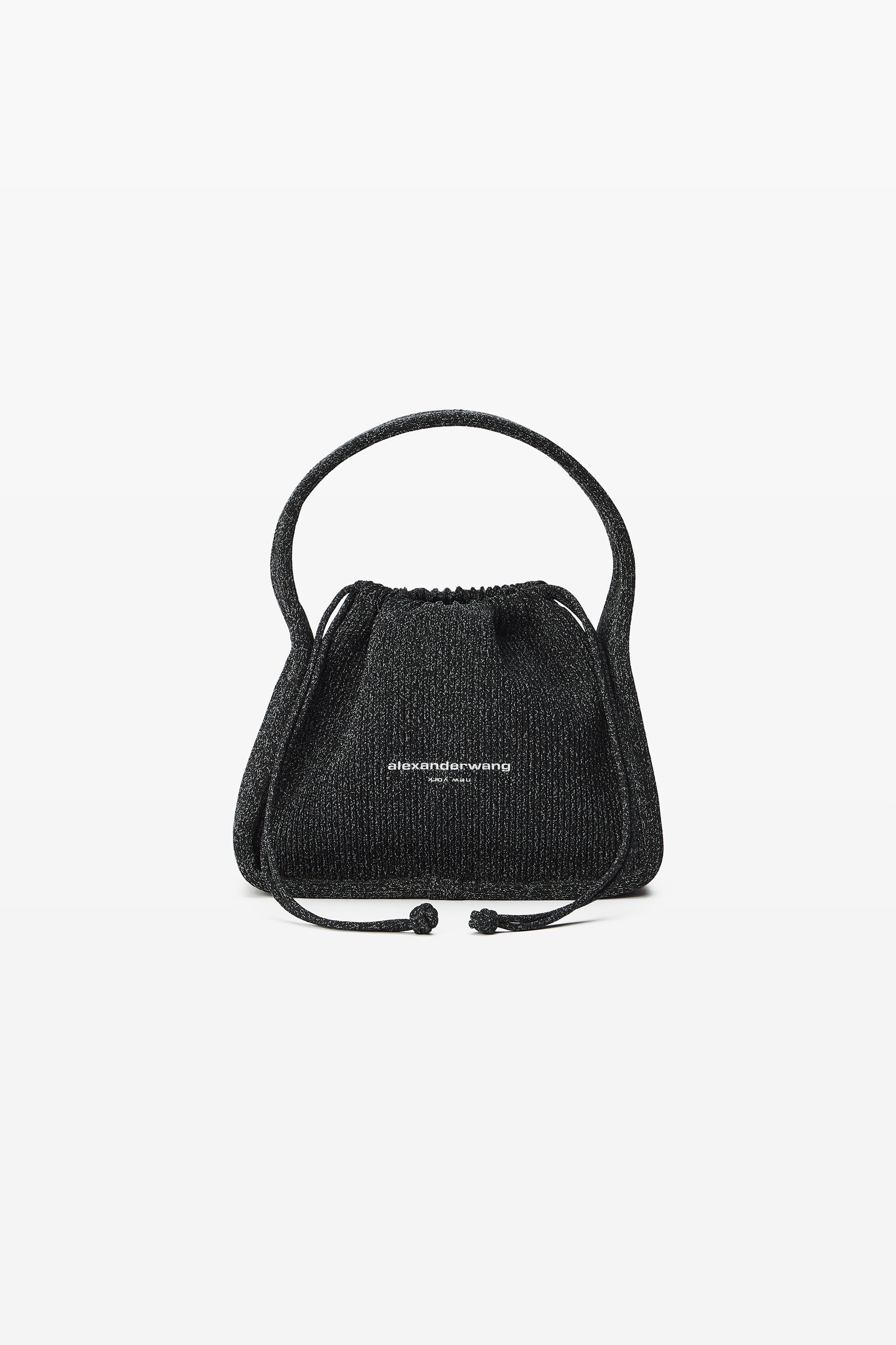 Reflective Knit Ryan Small Bag in REFLECTIVE CHARCOAL | alexanderwang®