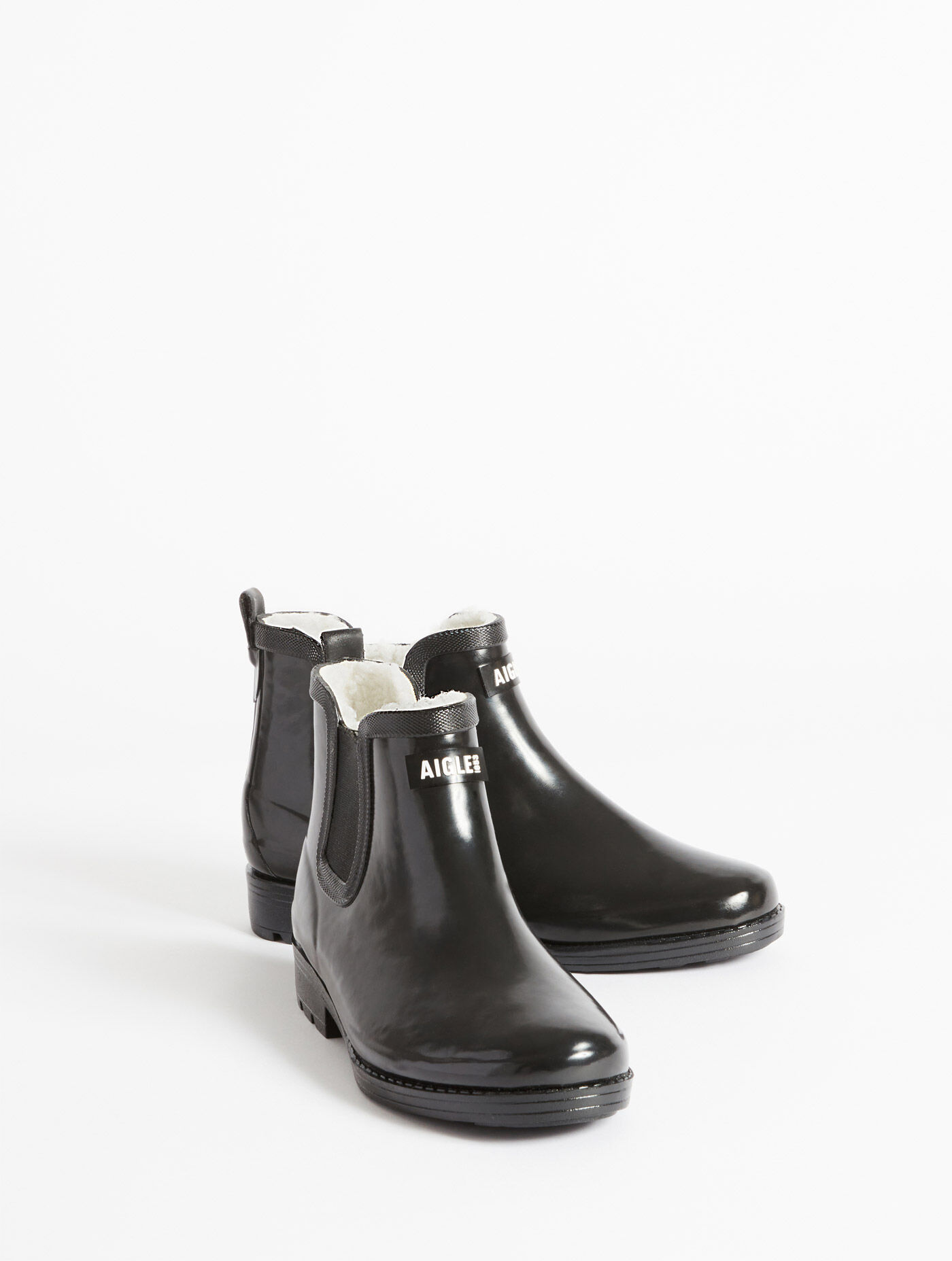 Equestrian-inspired fur-lined ankle rain boot women | AIGLE