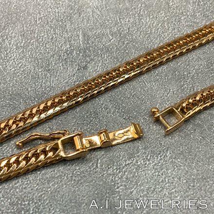 18金 喜平 Mカット トリプル アンクレット 11グラム 23センチ / K18