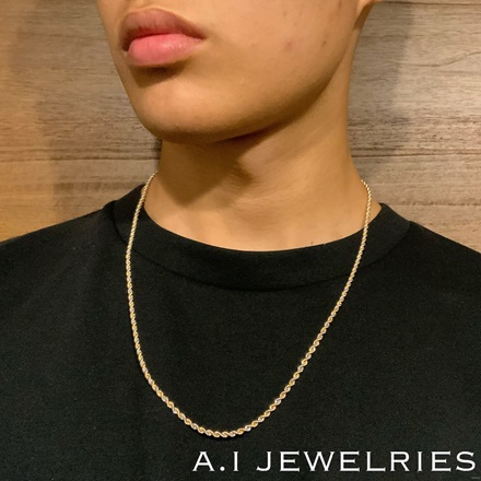 18金 プラチナ850 コンビ ロープ ネックレス 60cm 3mm / K18 Pt850