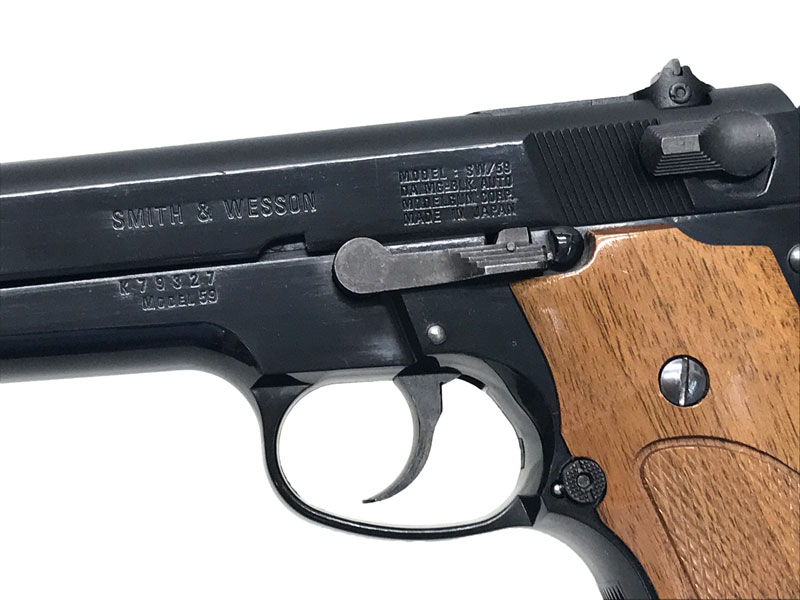 MGC] S&W M59 ABS CP-BLK 発火モデルガン 木製グリップカスタム (中古