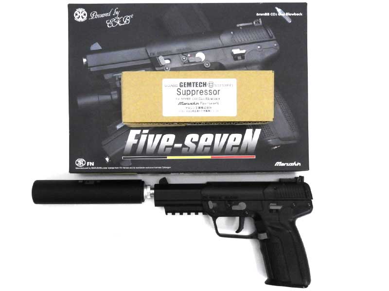 マルシン] FN 5-7 CO2ブローバック BK GEMTECHサプレッサー付モデル