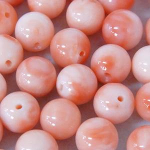 ピンクサンゴ 丸玉(片穴) 7.5-8.5mm - アサオ工芸オンライショップ