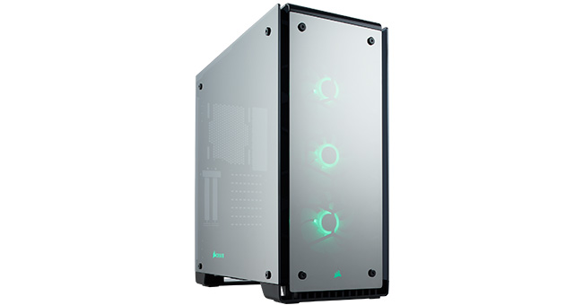 鏡面仕上げの4面強化ガラスパネルを搭載するミドルタワー型PCケース