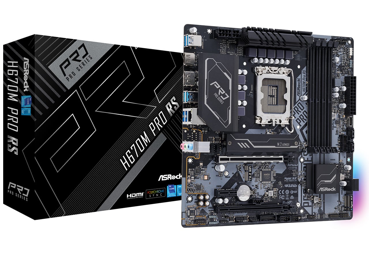 H670M Pro RS | ASRock マザーボード Intel H670チップセット | 株式
