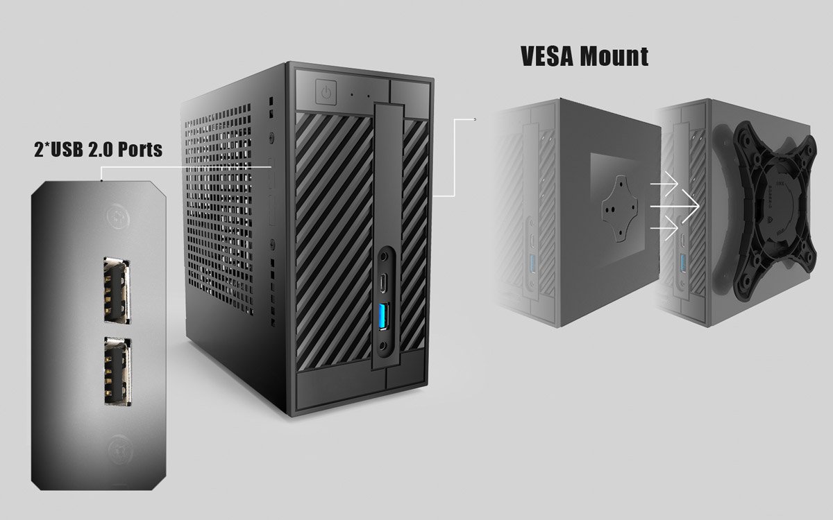 DeskMini 110 メモリ16GB CPU 無線キーボード・マウス付き Desk Mini 110 メモリ16GB CPU 無線キーボード・マウス付き