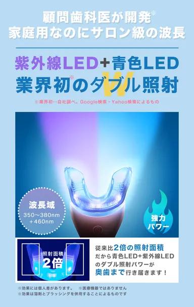 業務用パワーの家庭用ホワイトニング器、9/30新発売！ 歯科医開発で