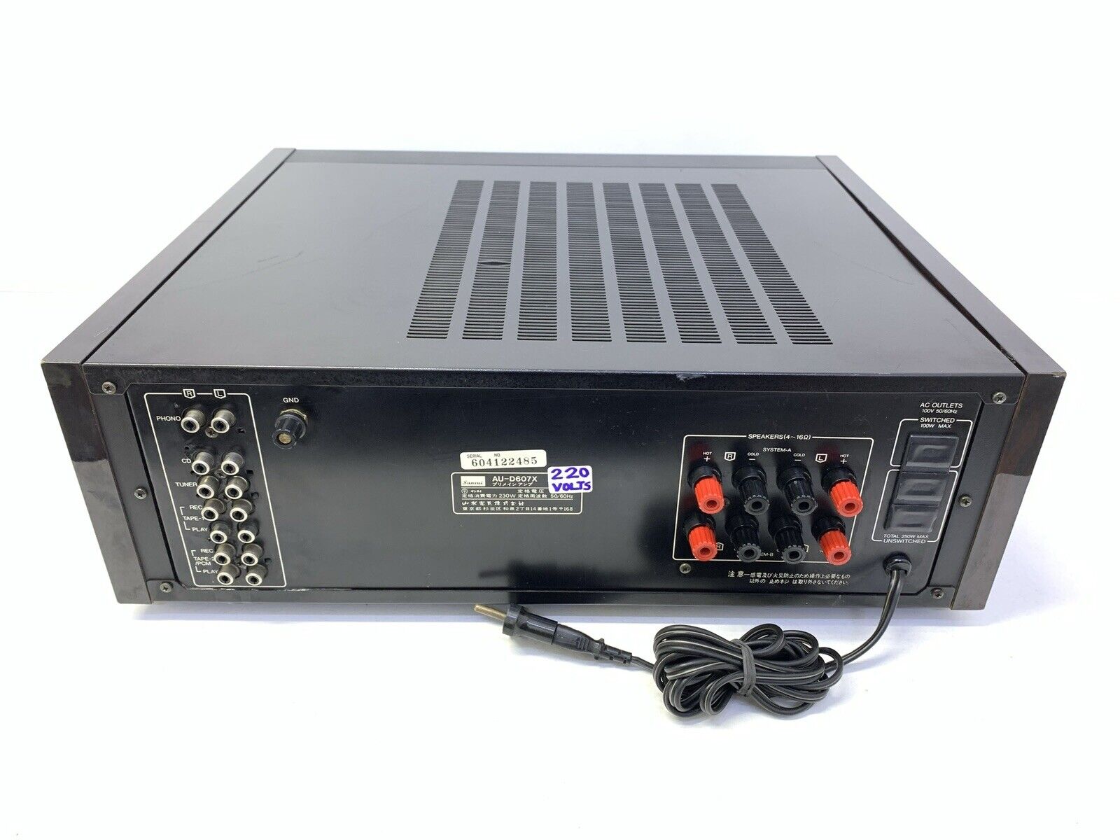 SANSUI AU-D607X Integrated Stereo Amplifier 180 Watts RMS Vintage