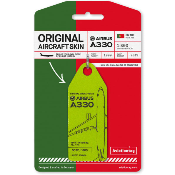 Aviationtag Tap Portugal Airlines A330 Green Aircraft Skin Tag (CS