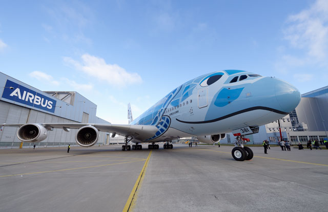日本初のA380お披露目 写真特集・ANAフライング・ホヌ初号機
