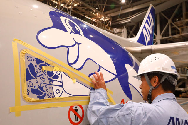 ANA、737-500に退役記念デカール スーパードルフィン3機に