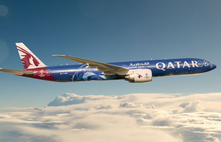 カタール航空、777特別塗装機などパリショー展示 新ビジネスクラスも