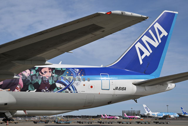 ANA鬼滅の刃じぇっと、成田発着で遊覧飛行