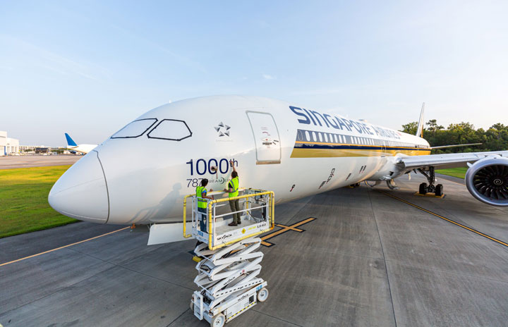 通算1000機目の787、シンガポール航空が受領 787-10の20機目