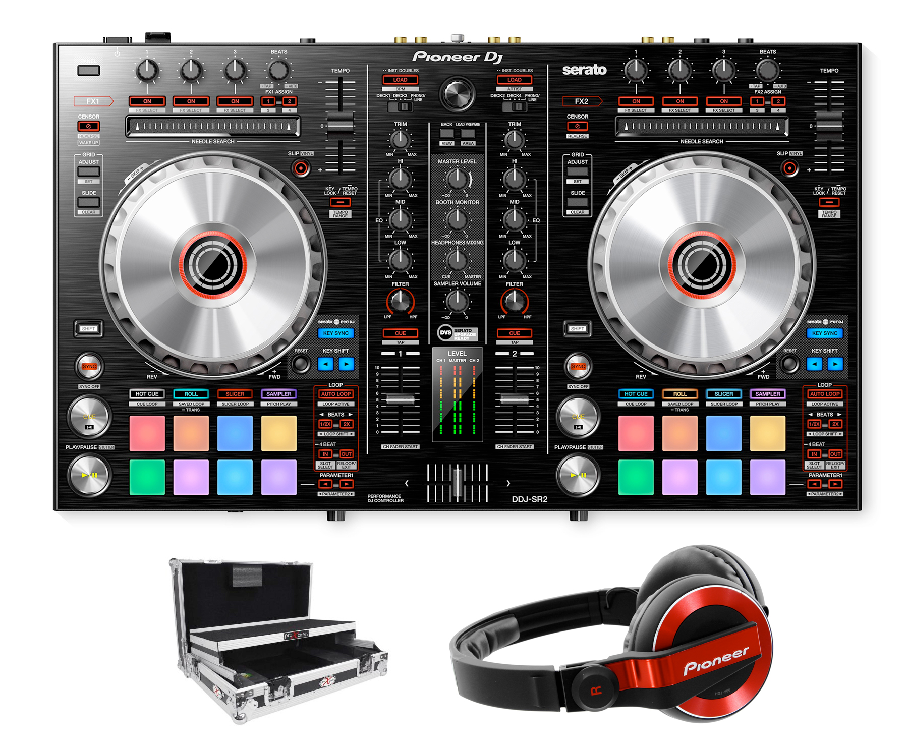 Pioneer DJ DDJ-SR2 DJ Controller with Laptop Stand & Bag