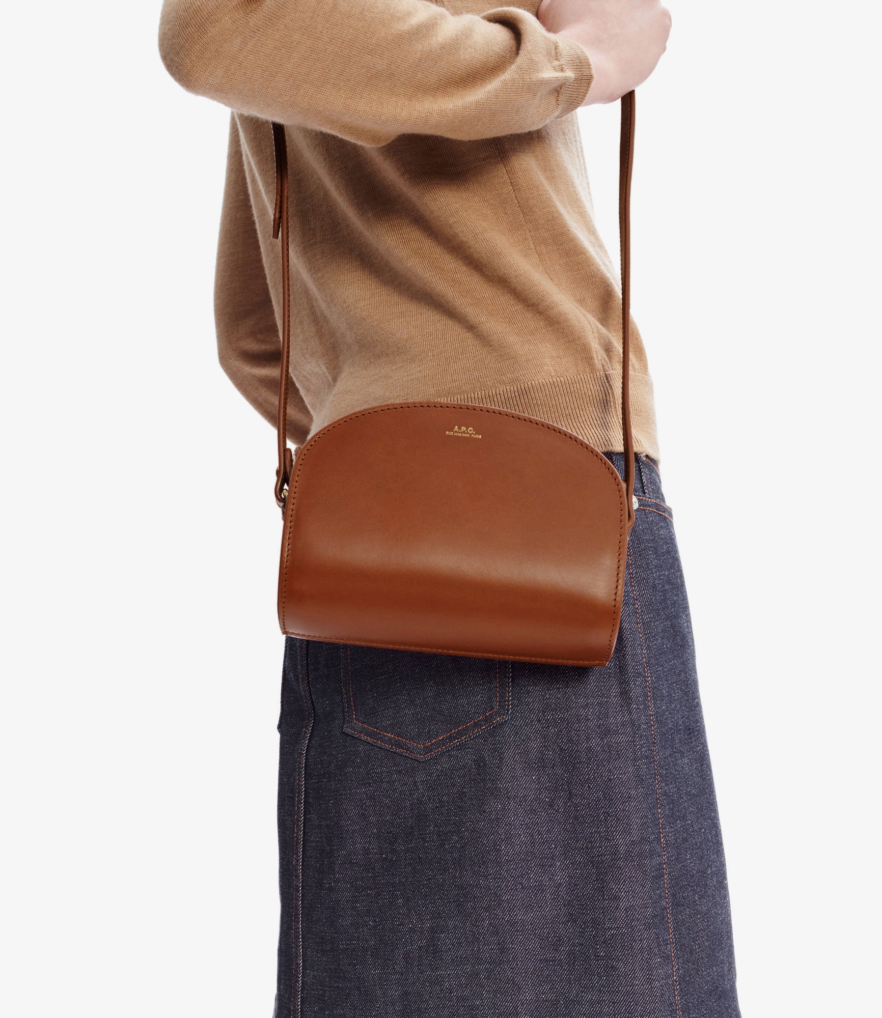 Mini demi-lune bag - Smooth leather - A.P.C. Accessories